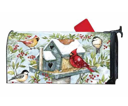 Winter Birdhouse Mailbox Cover