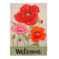 Poppy Welcome Suede House Flag