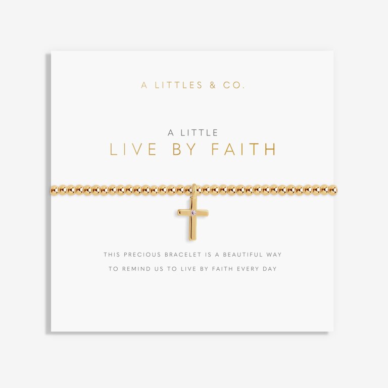 'Live By Faith' Bracelet in Gold-Tone Plating
