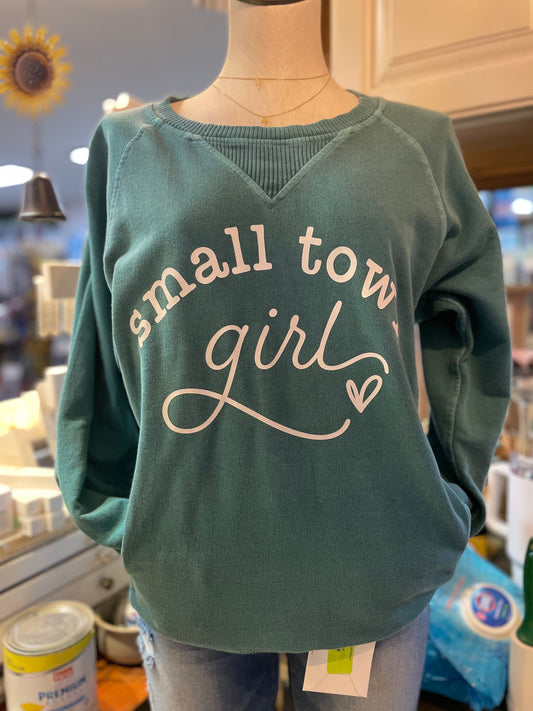 Small Town Girl Teal Sweatshirt