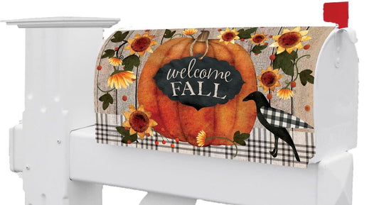 Pumpkin Crow Mailbox Cover
