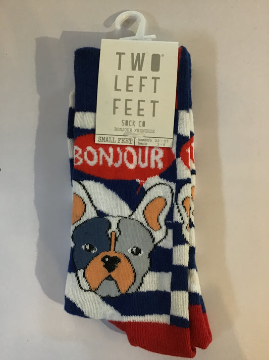 TWO LEFT FEET Bonjour Frenchie Deep Sea Socks