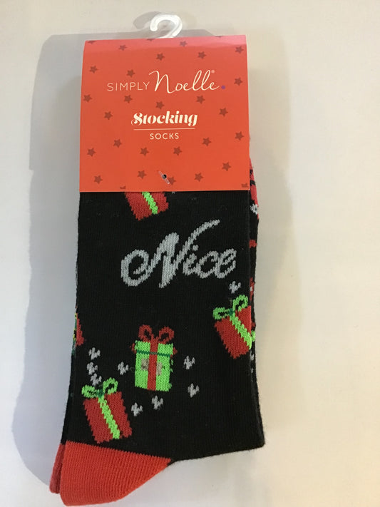 SIMPLY NOELLE Nice/Naughty Holiday Stocking Socks
