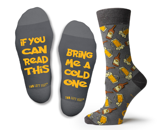 TWO LEFT FEET Bring Me a Cold One Socks – Andrea's Schnuck Store