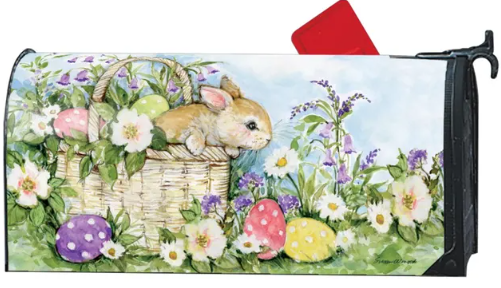 Easter Bunny Basket MailWrap Mailbox Cover