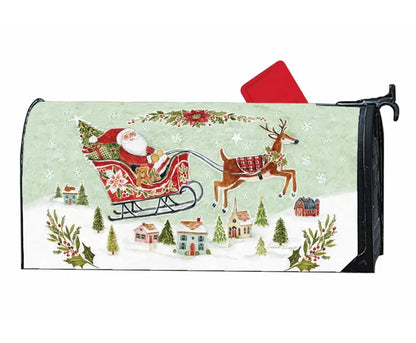 Happy Christmas Santa Mailbox Cover