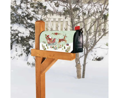 Happy Christmas Santa Mailbox Cover