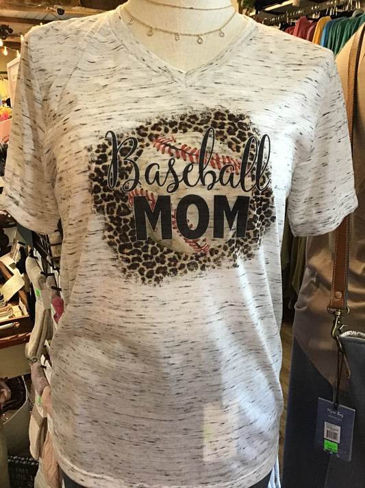 Baseball Mom V-Neck T-Shirt