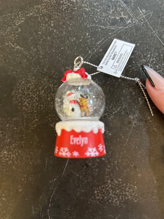 Evelyn Mini Snow Globe Ornament