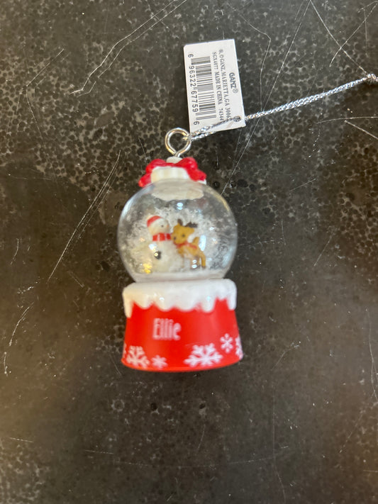 Ellie Mini Snow Globe Ornament