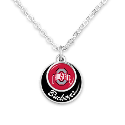 From The Heart - Ohio State Buckeyes Stacked Disk Necklace