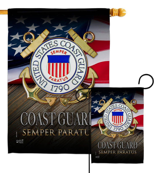 Two Group Flag Co - US Coast Guard Semper Paratus Armed Forces Military Flag