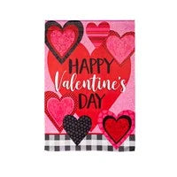 Patterned Valentine's Hearts House Suede Flag