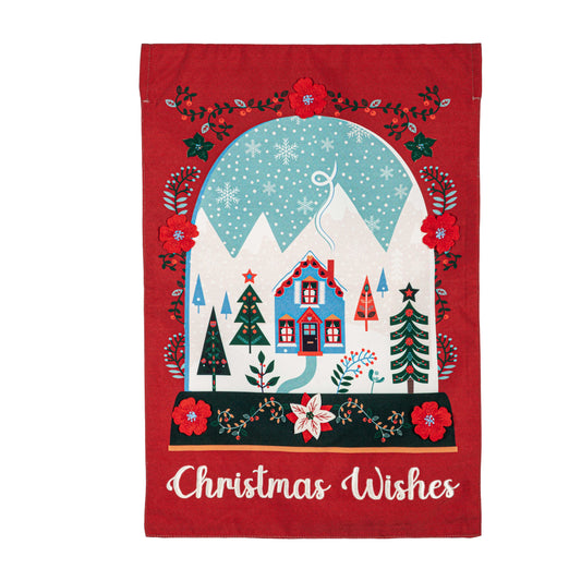 Christmas Wishes Burlap Flag