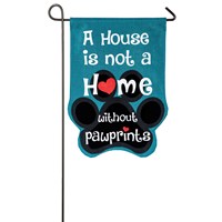 Paw Prints Garden Burlap Flag