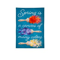 Spring is a Canvas of Many Colors Linen Garden Flag