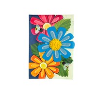 Spring Floral Applique House Flag