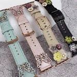 Genuine Leather Floral Or Butterfly Rivets Band