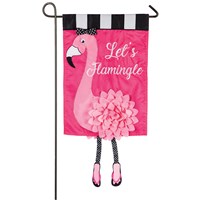 Let's Flamingle Garden Applique Flag