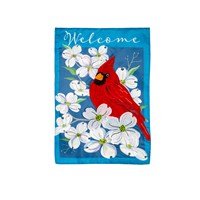 Spring Dogwood Cardinal Applique Garden Flag