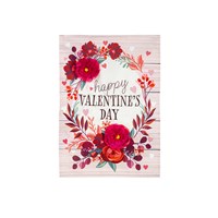 Floral Happy Valentine's Day Applique Garden Flag