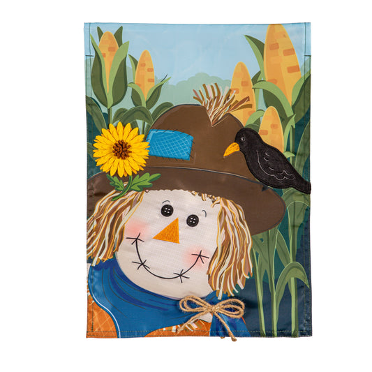 Scarecrow and Friend Applique Garden Flags