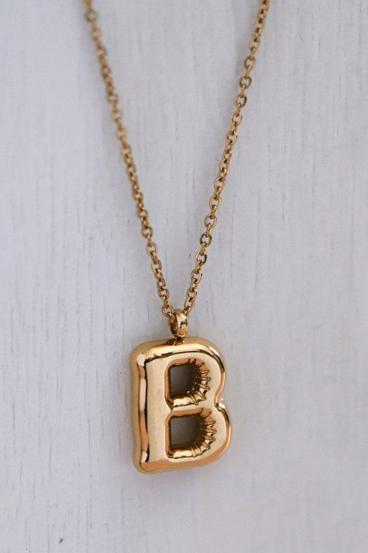 18K Non-Tarnish Stainless Steel Initial Necklace