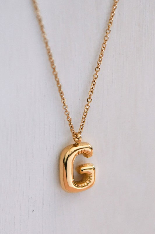 18K Non-Tarnish Stainless Steel Initial Necklace