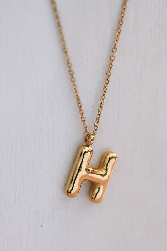 18K Non-Tarnish Stainless Steel Initial Necklace