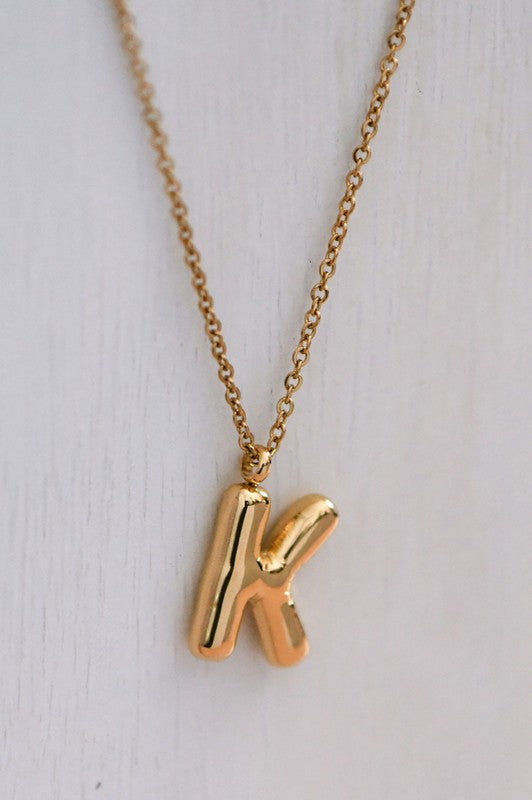 18K Non-Tarnish Stainless Steel Initial Necklace