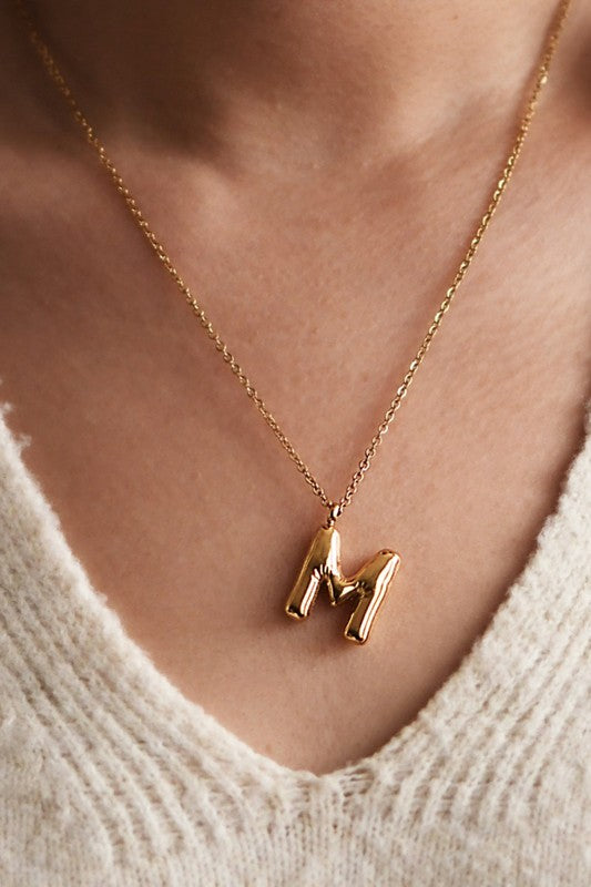 18K Non-Tarnish Stainless Steel Initial Necklace