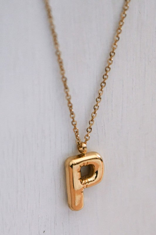 18K Non-Tarnish Stainless Steel Initial Necklace