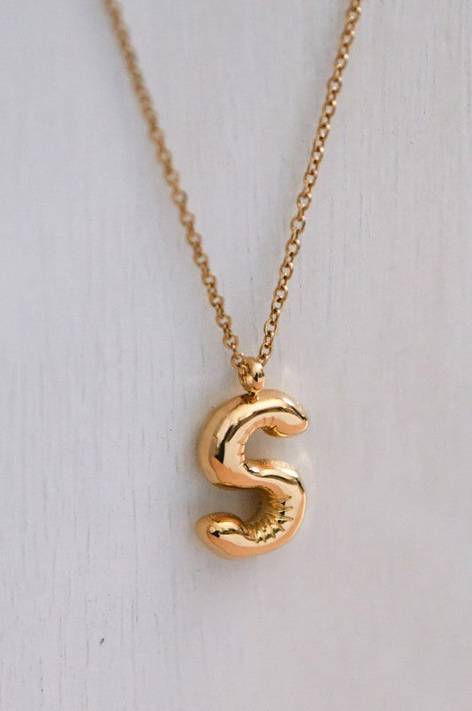 18K Non-Tarnish Stainless Steel Initial Necklace