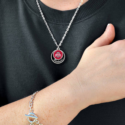 From The Heart - Ohio State Buckeyes Stacked Disk Necklace