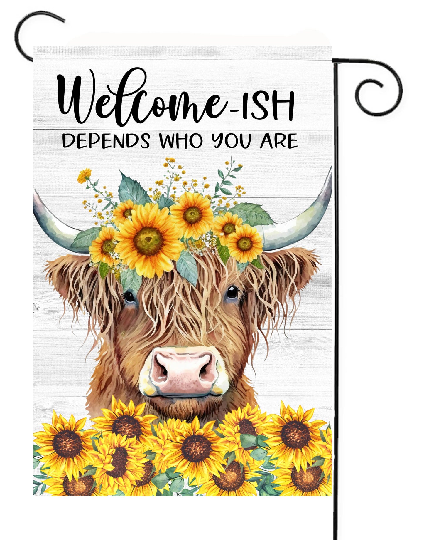 Happy Cow Lawn Decor - Highland Cow Garden Flag    G2544