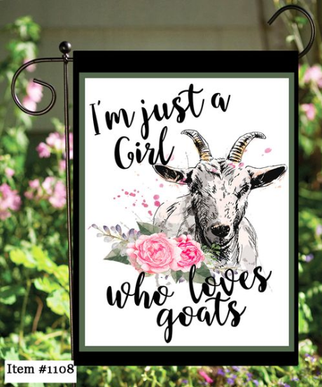 Girl Who Loves Goats Garden Flag G1108