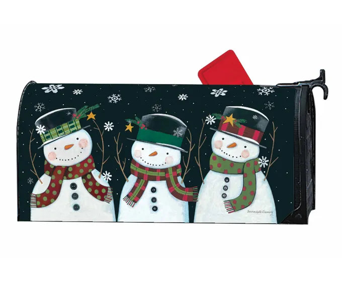 Nighttime Snowman OS Mailbox Cover