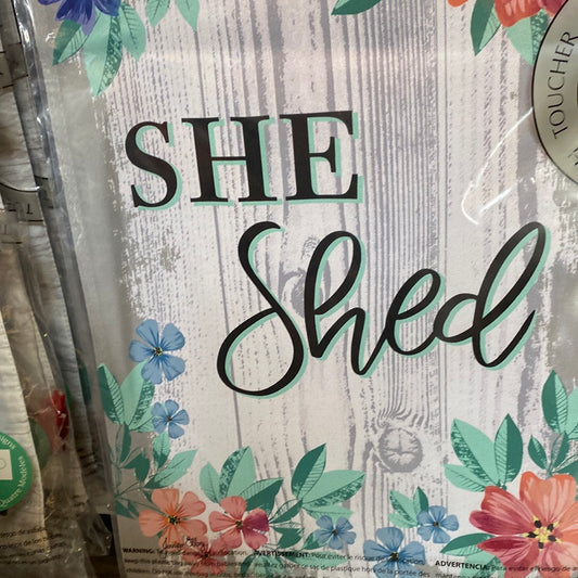She Shed Garden Suede Flag