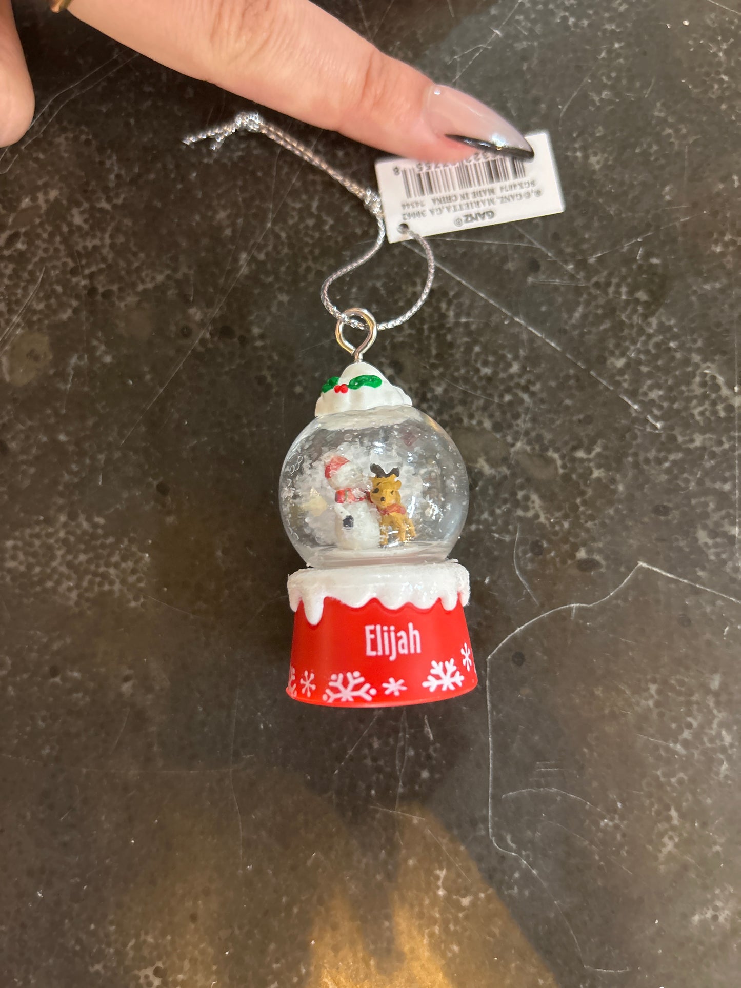 Elijah Mini Snow Globe Ornament