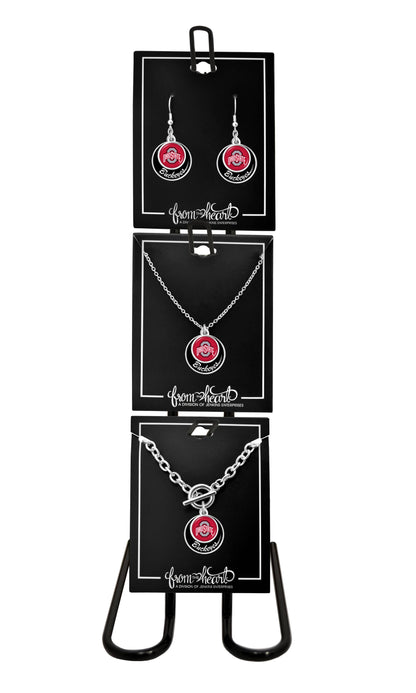 From The Heart - Ohio State Buckeyes Stacked Disk Necklace