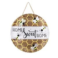 Home Sweet Home Bee Lighted Moire Door Décor