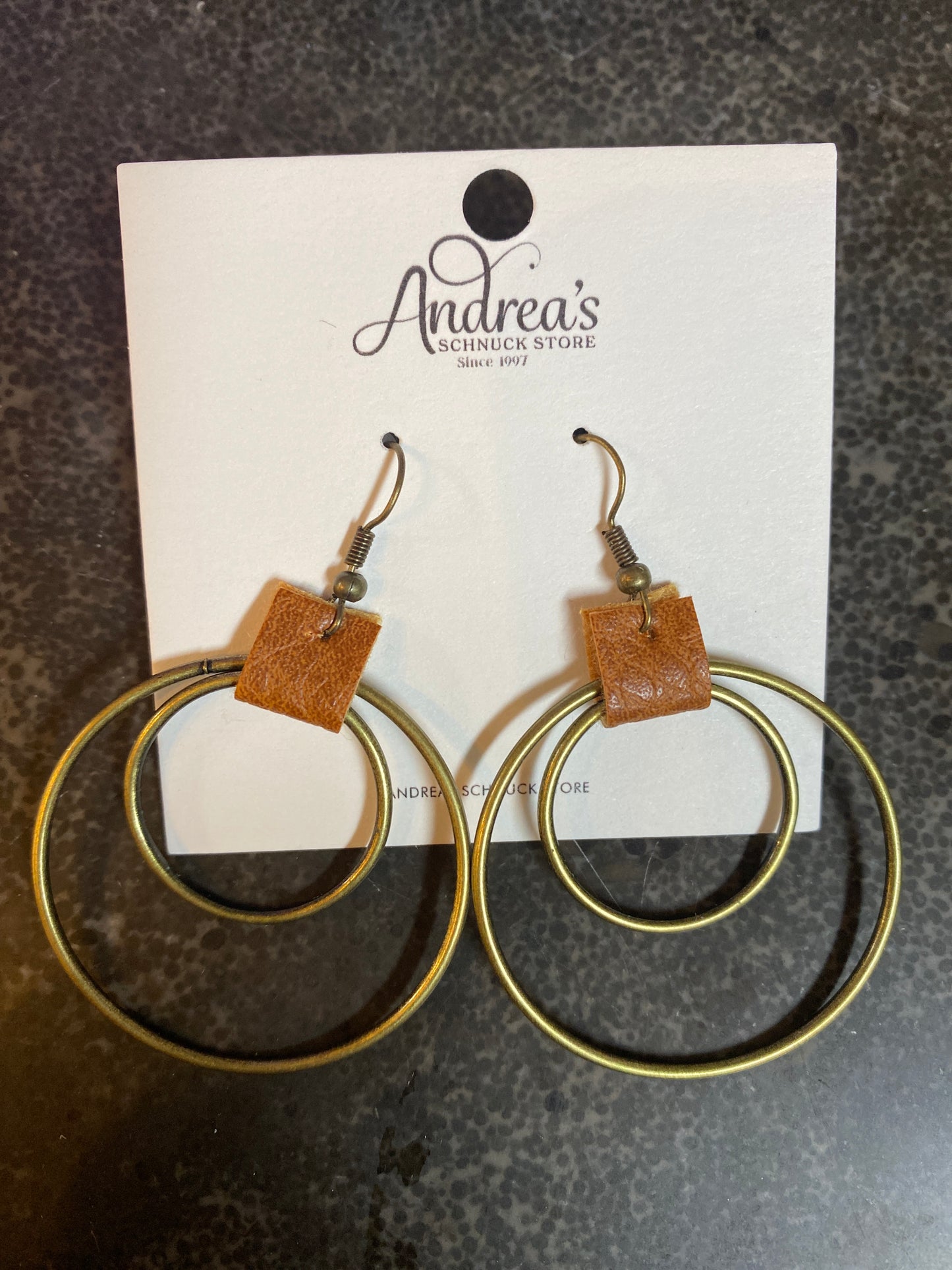 Triple Hoop w. Leather Earrings