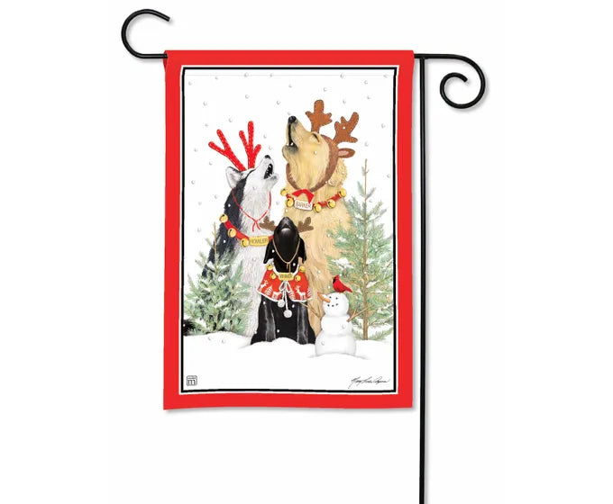 Caroling Dogs Garden Flag