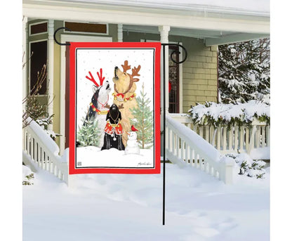 Caroling Dogs Garden Flag