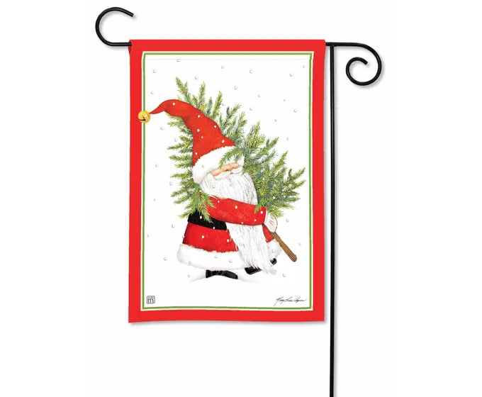 Santa Gnome Garden Flag