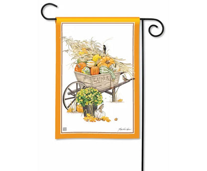 Harvest Wheelbarrow Garden Flag