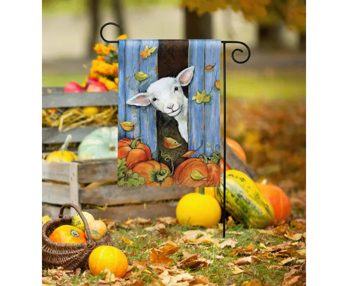 Pumpkin Farm Lamb Garden Flag