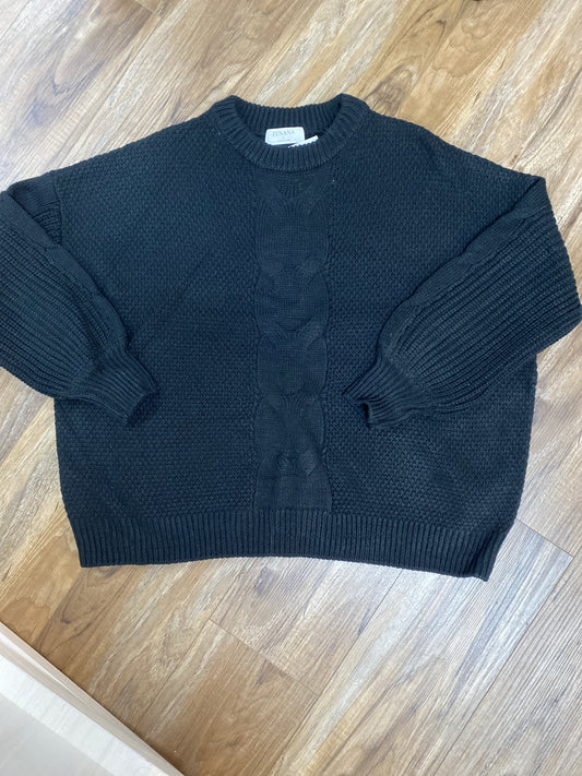 Black Cable Knit Sweater Size Large