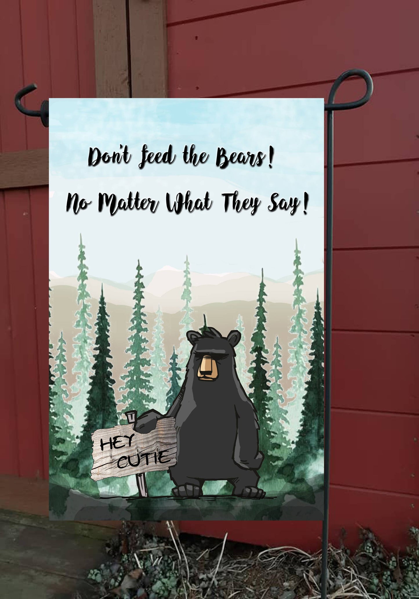 Don't Feed the Bears Garden Flag G1692