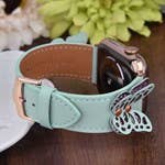 Genuine Leather Floral Or Butterfly Rivets Band